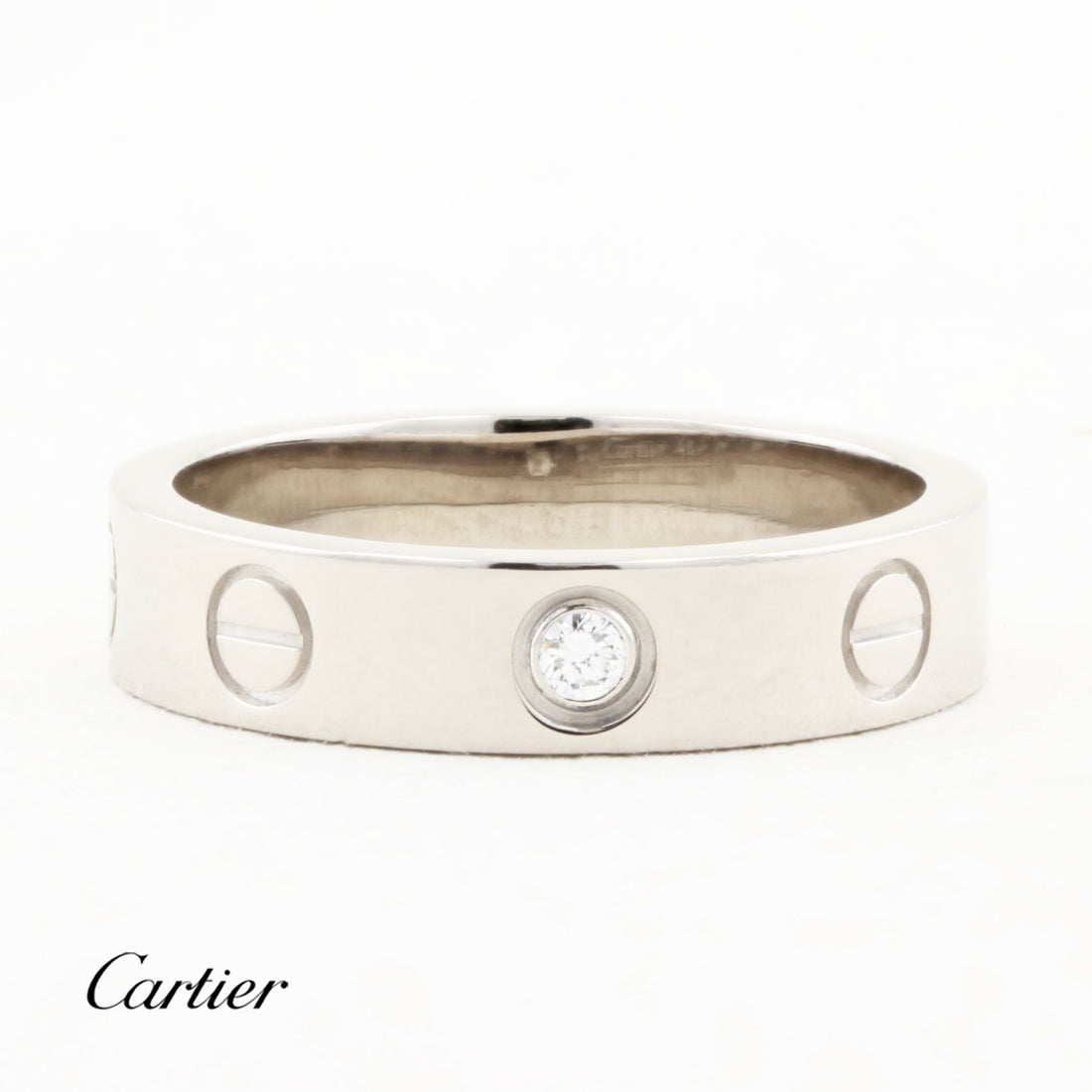 Cartier White Gold Single Diamond Love Ring