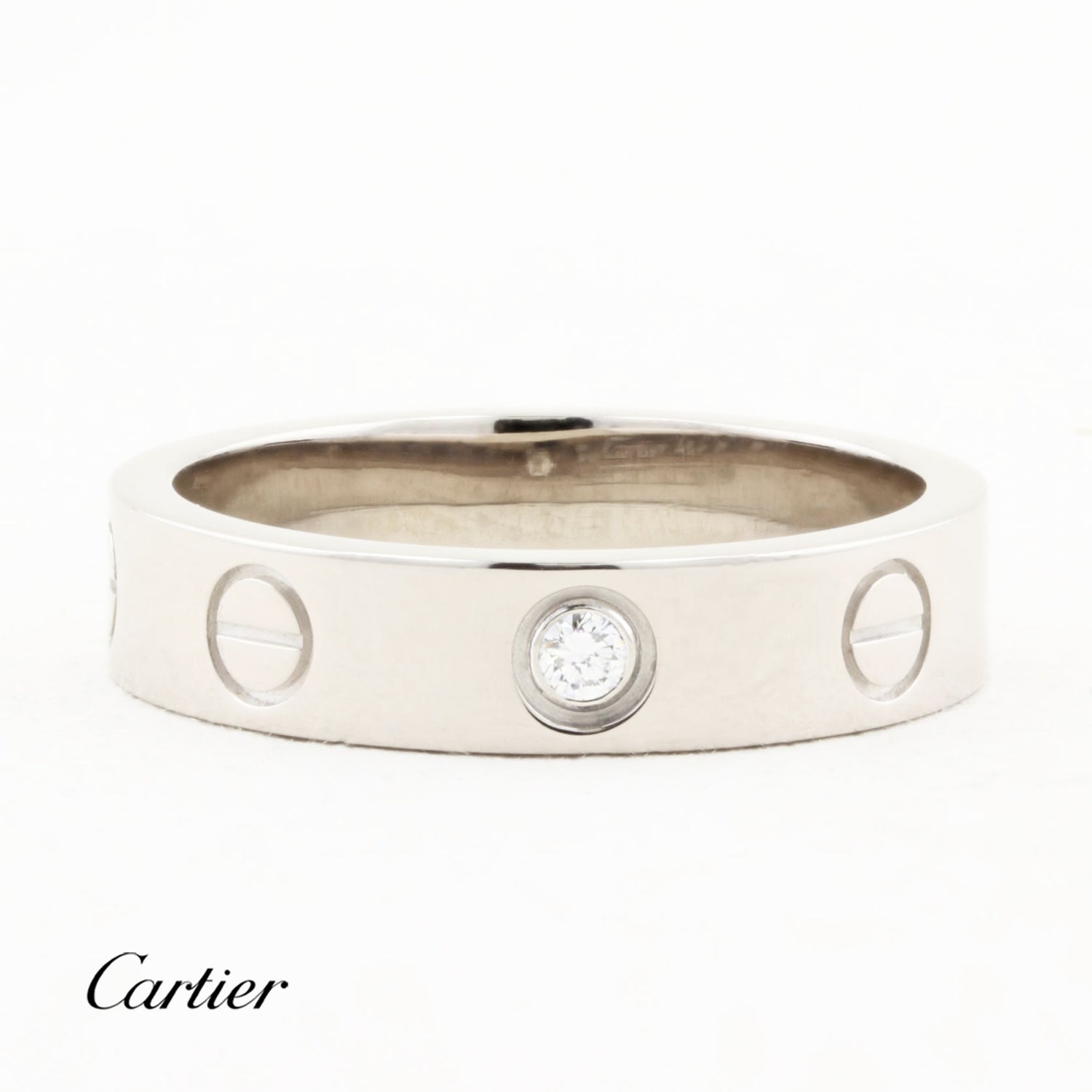 Cartier White Gold Single Diamond Love Ring