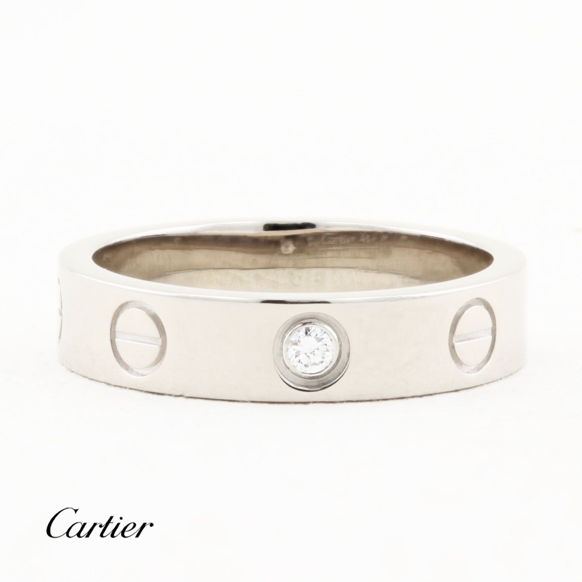 Cartier White Gold Single Diamond Love Ring