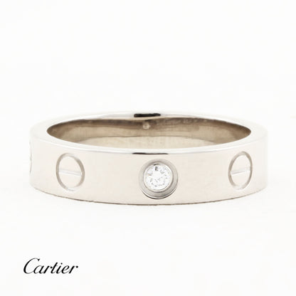 Cartier White Gold Single Diamond Love Ring