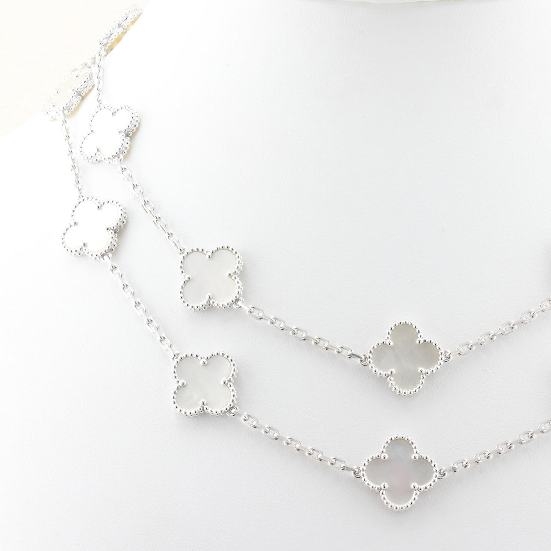 Van Cleef &amp; Arpels Mother of Pearl 20 Motif Alhambra Necklace