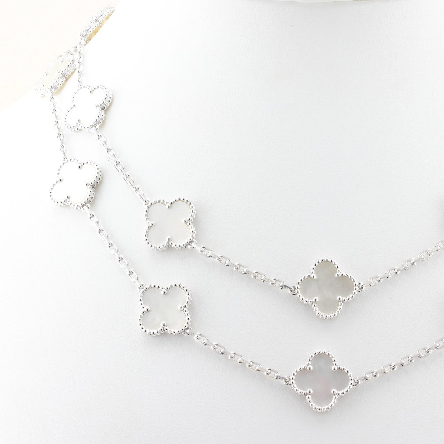 Van Cleef &amp; Arpels Mother of Pearl 20 Motif Alhambra Necklace