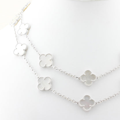 Van Cleef &amp; Arpels Mother of Pearl 20 Motif Alhambra Necklace