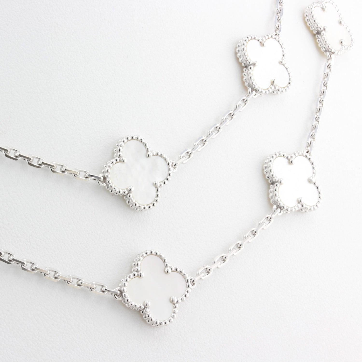 Van Cleef &amp; Arpels Mother of Pearl 20 Motif Alhambra Necklace
