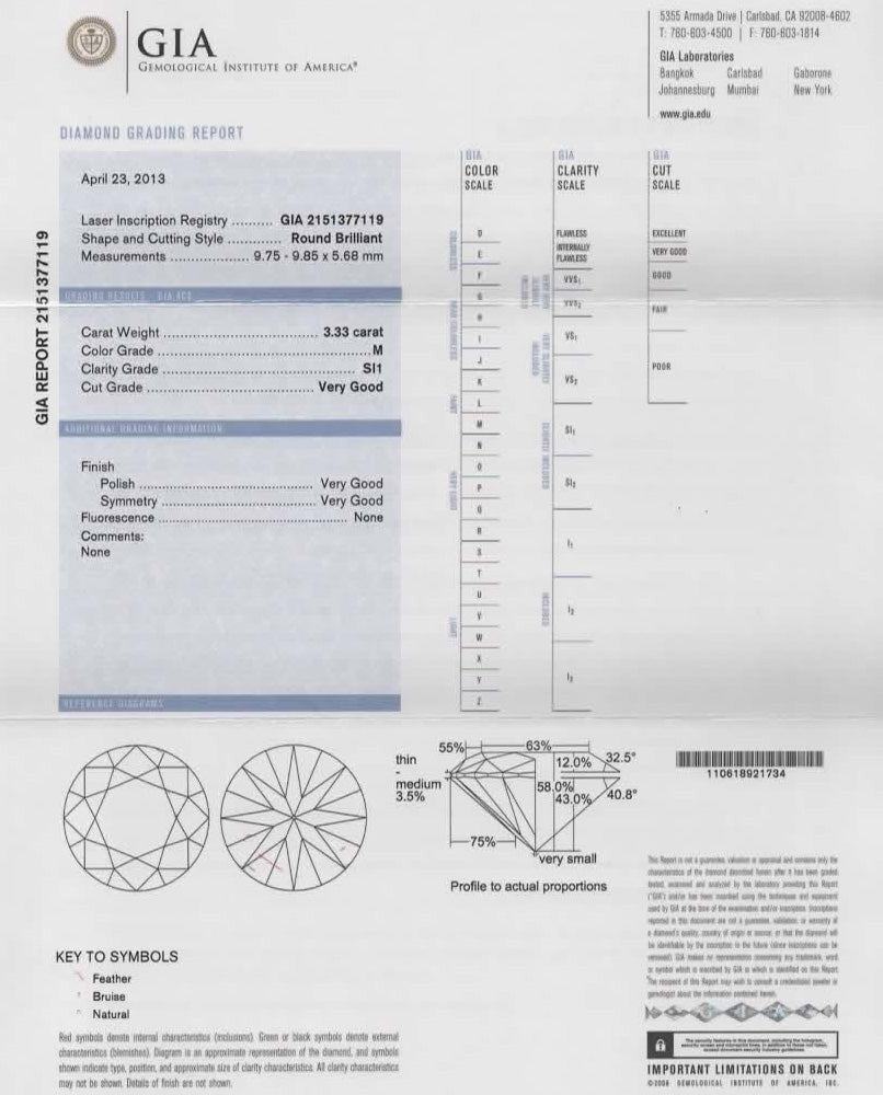 3.33ct Diamond Engagement Ring