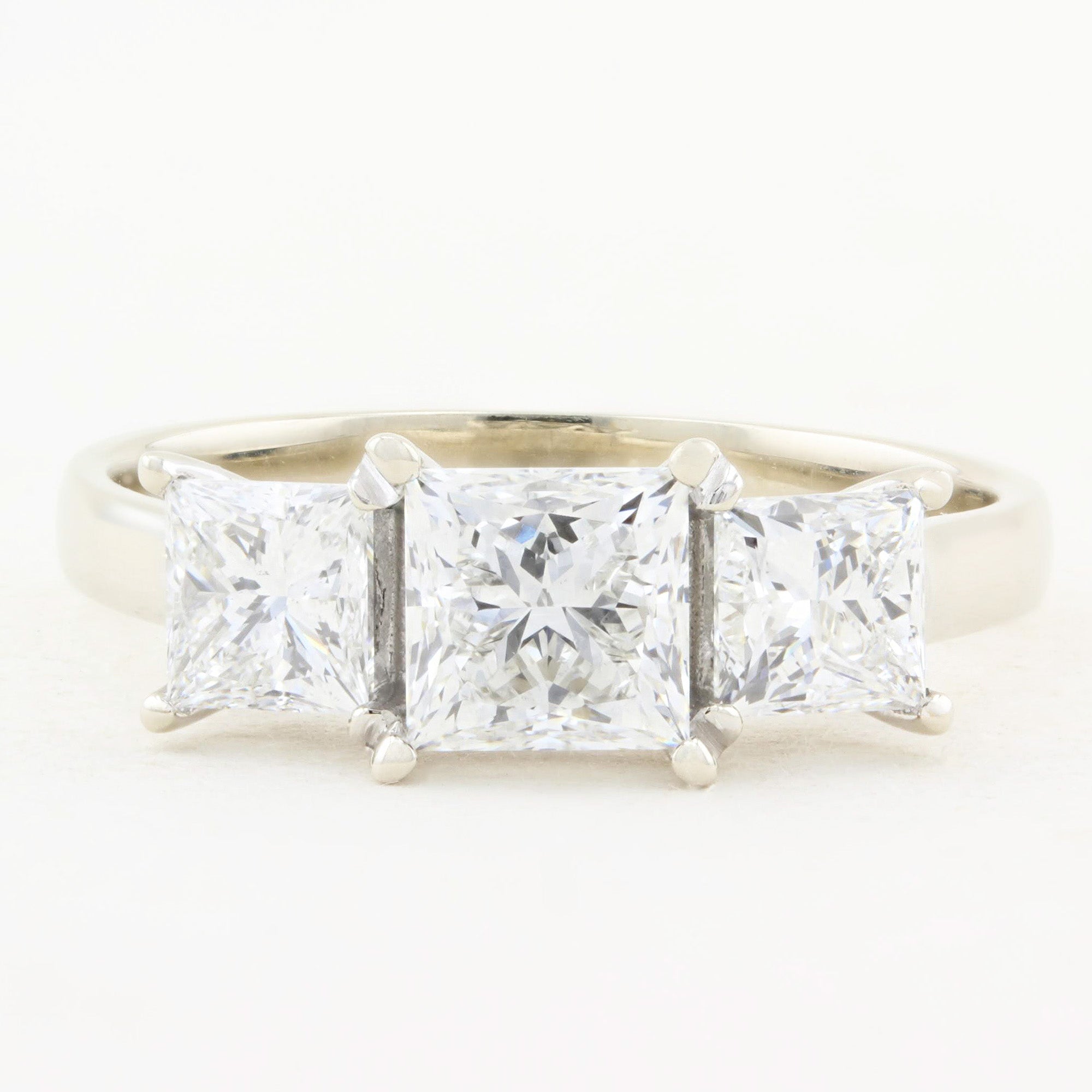 Princess Cut Diamond Three Stone Ring