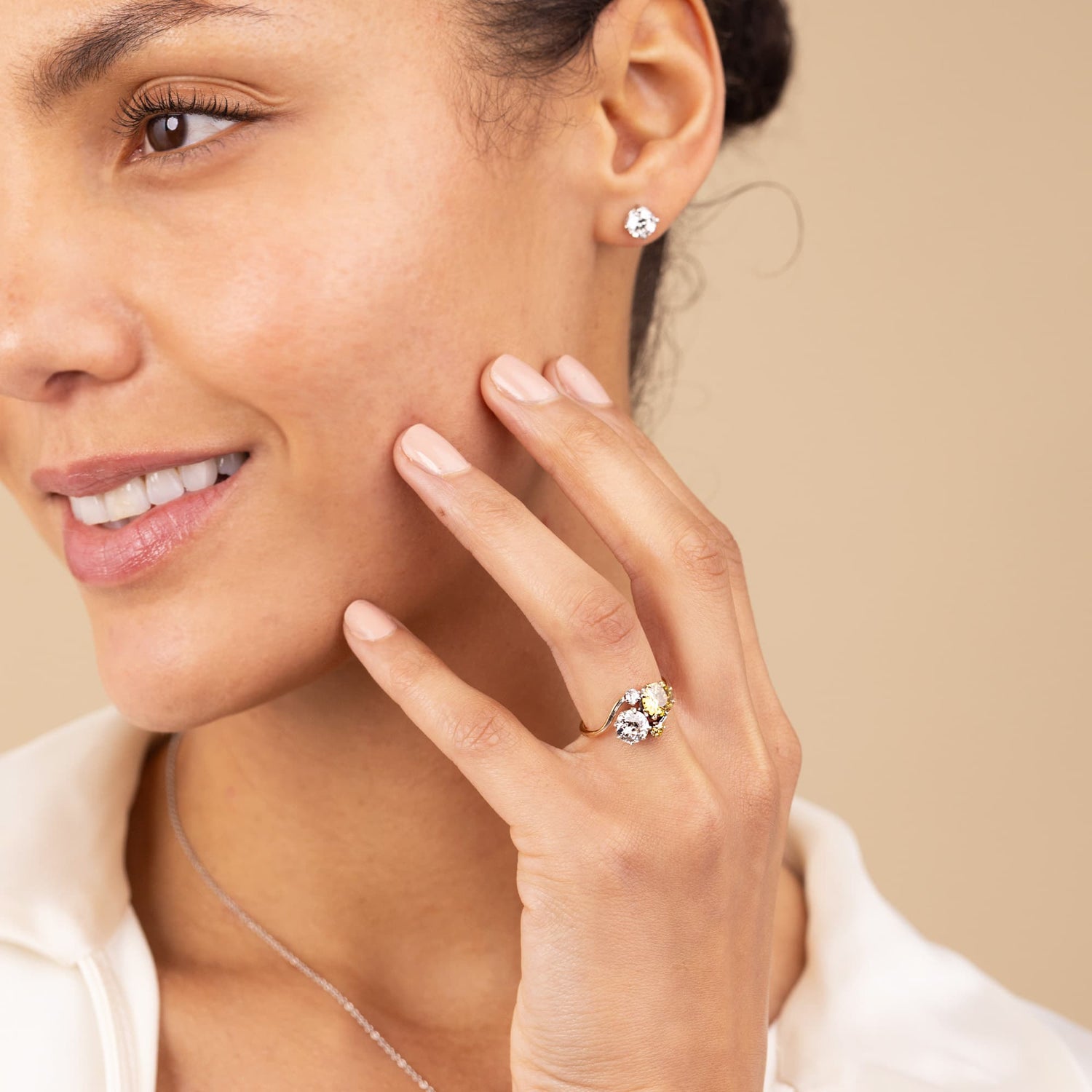 Antique Yellow and White Diamond Ring