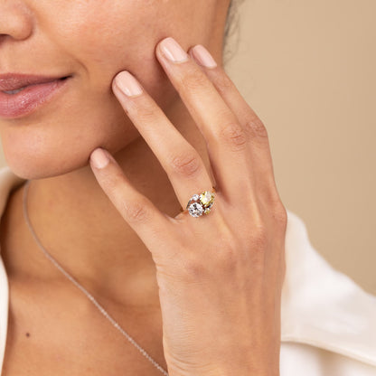 Antique Yellow and White Diamond Ring