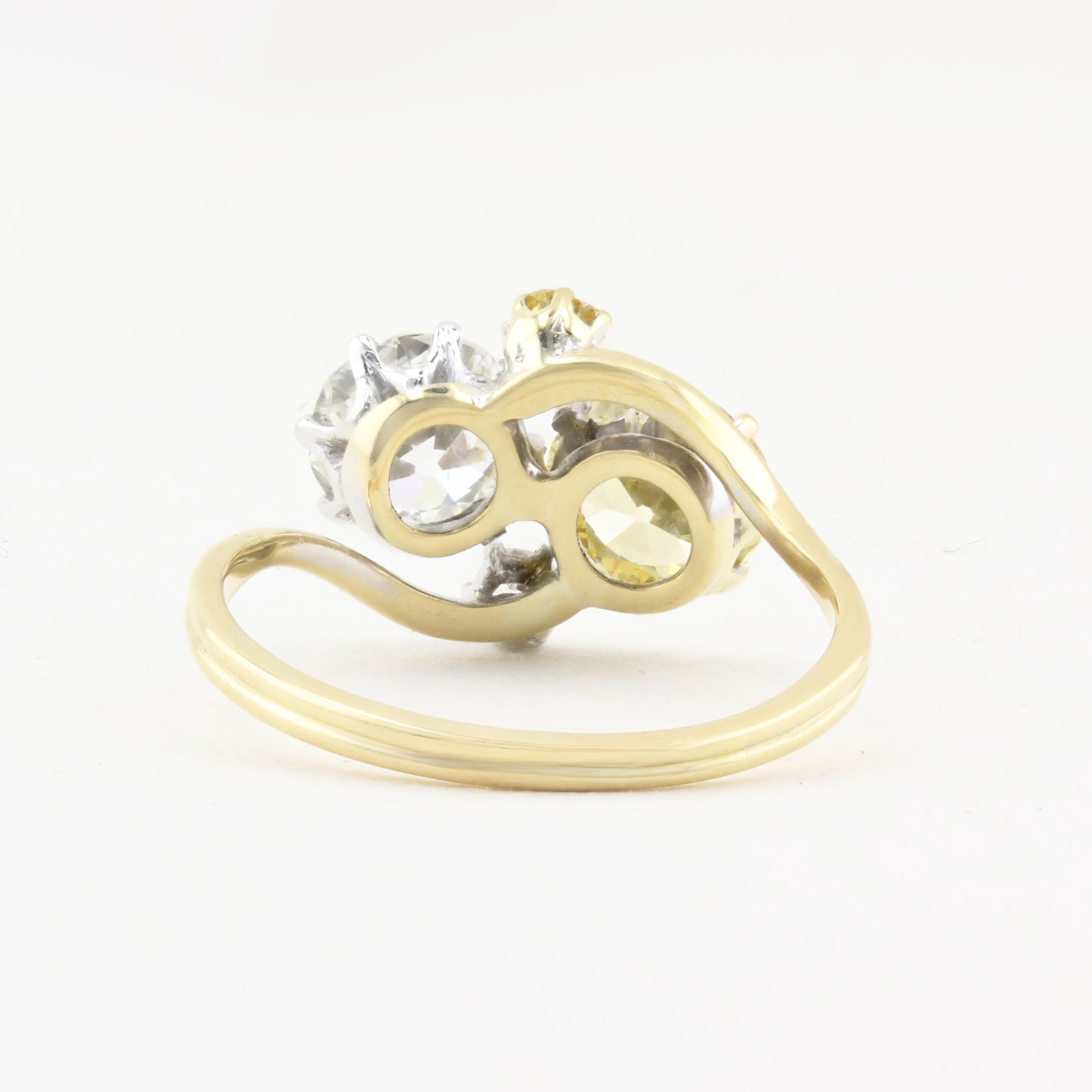 Antique Yellow and White Diamond Ring