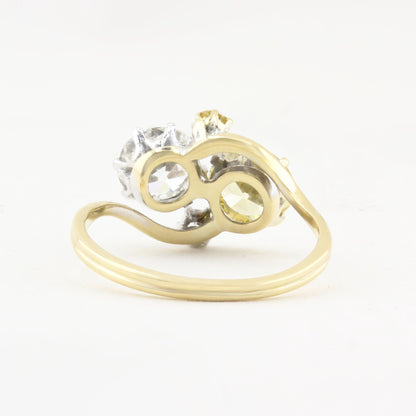Antique Yellow and White Diamond Ring