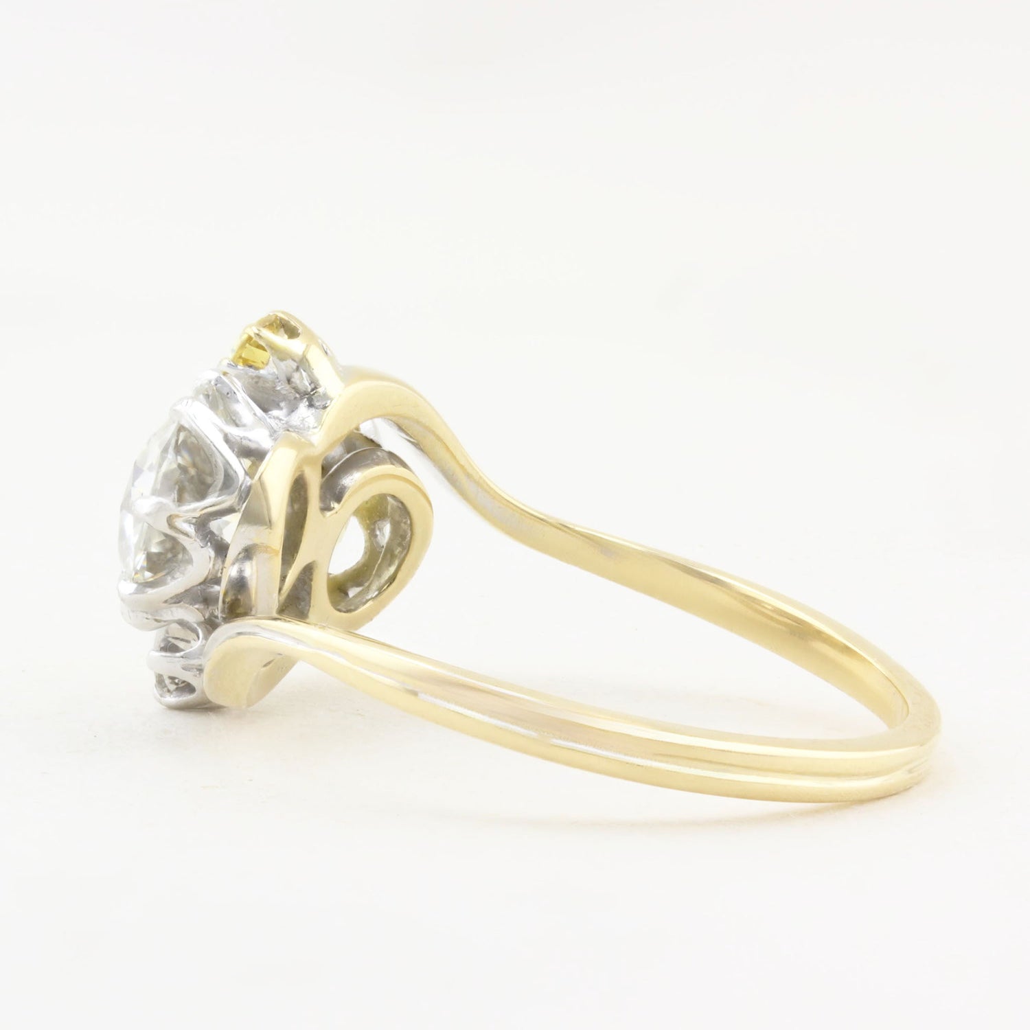 Antique Yellow and White Diamond Ring