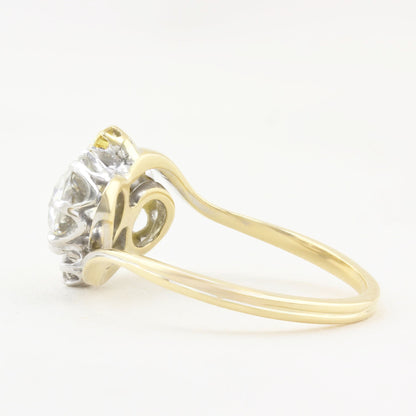 Antique Yellow and White Diamond Ring