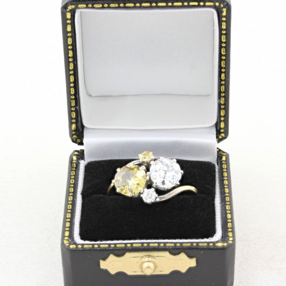 Antique Yellow and White Diamond Ring