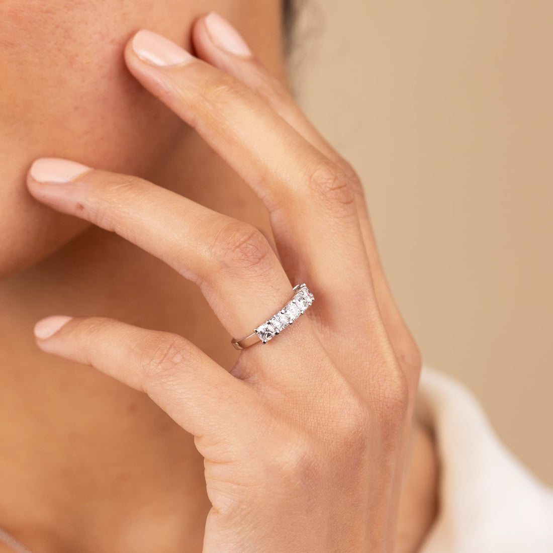 2.00ct Cushion Cut Diamond Seven Stone Ring