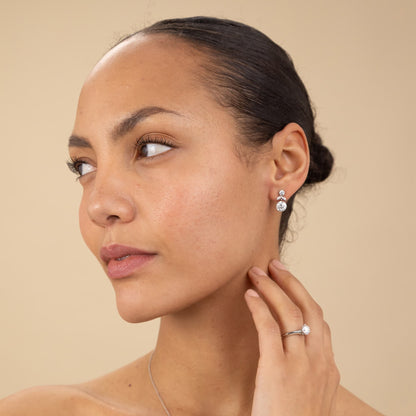 Antique 3.47ct Old Cut Diamond Drop Earrings