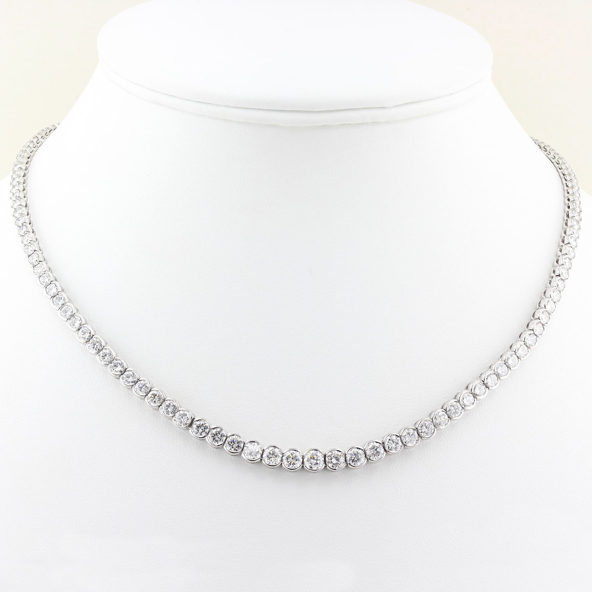 13.50ct Diamond Rubover Tennis Necklace