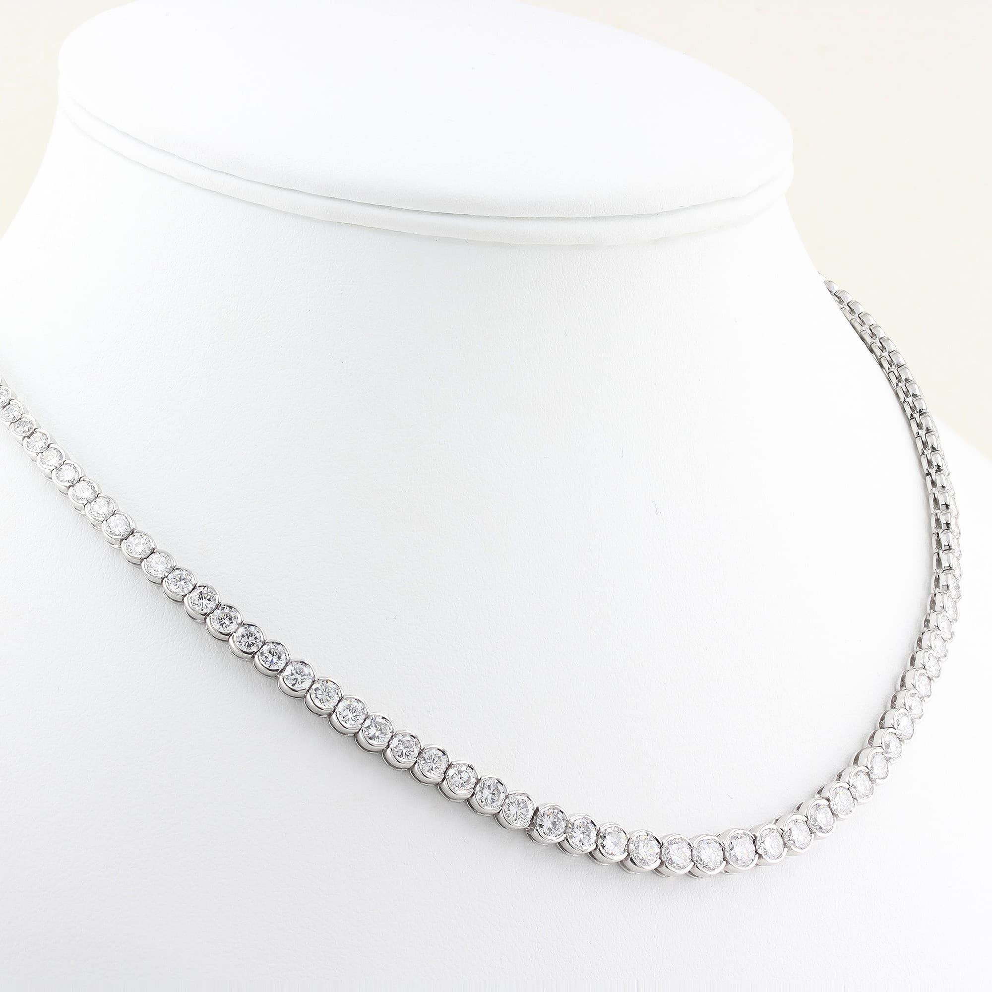 13.50ct Diamond Rubover Tennis Necklace