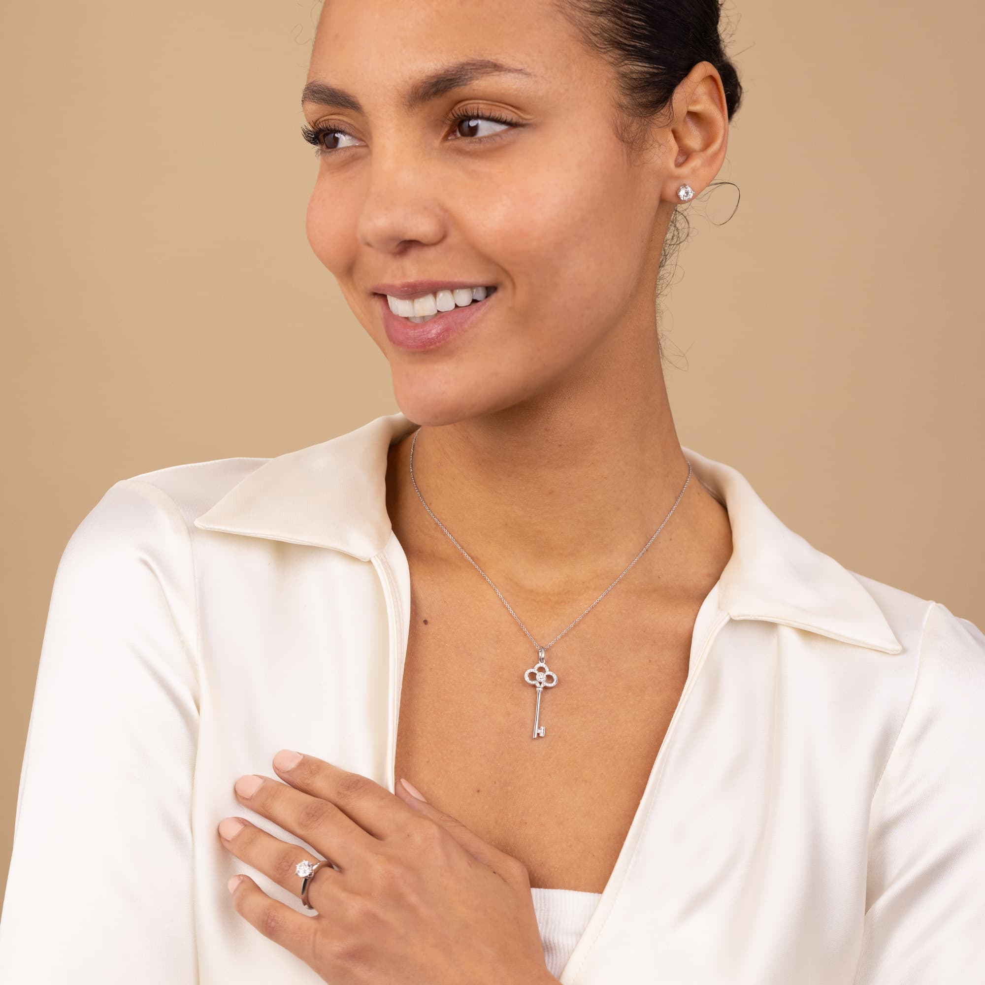 Tiffany &amp; Co. Diamond Crown Key Pendant