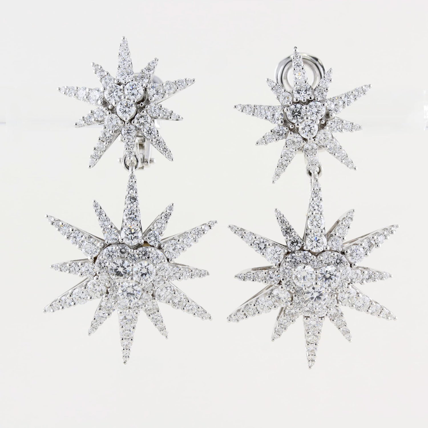 Diamond Star Drop Earrings