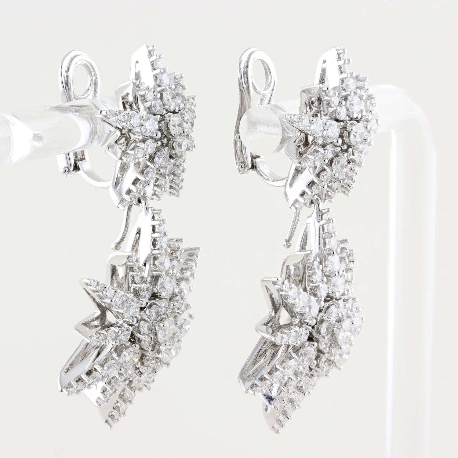Diamond Star Drop Earrings