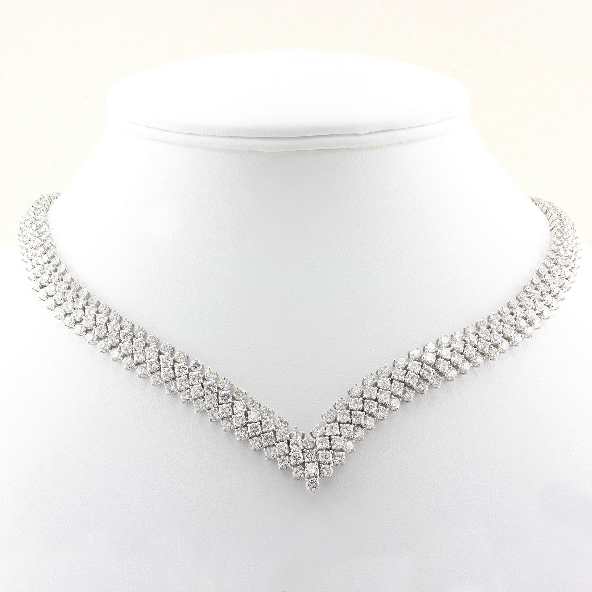 30.00ct Four Row Diamond Necklace