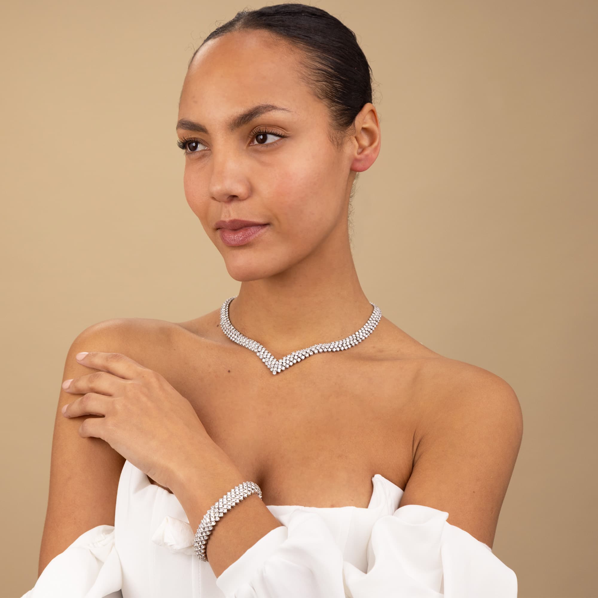 30.00ct Four Row Diamond Necklace