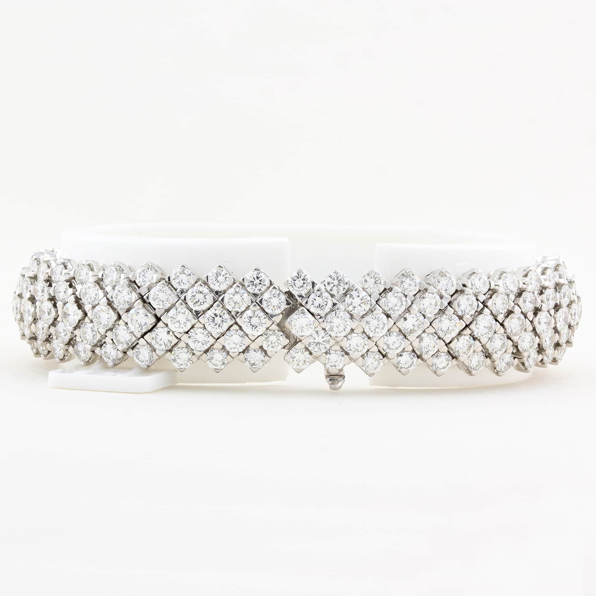 25.00ct Five Row Diamond Bracelet