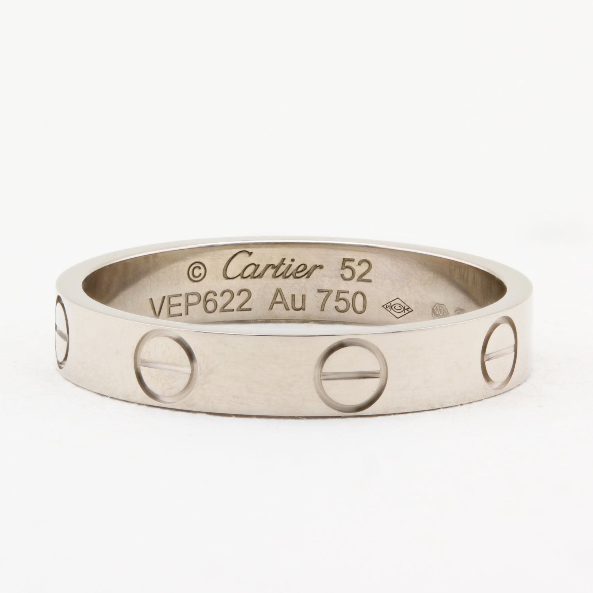 Cartier White Gold SM Love Ring - Size 52