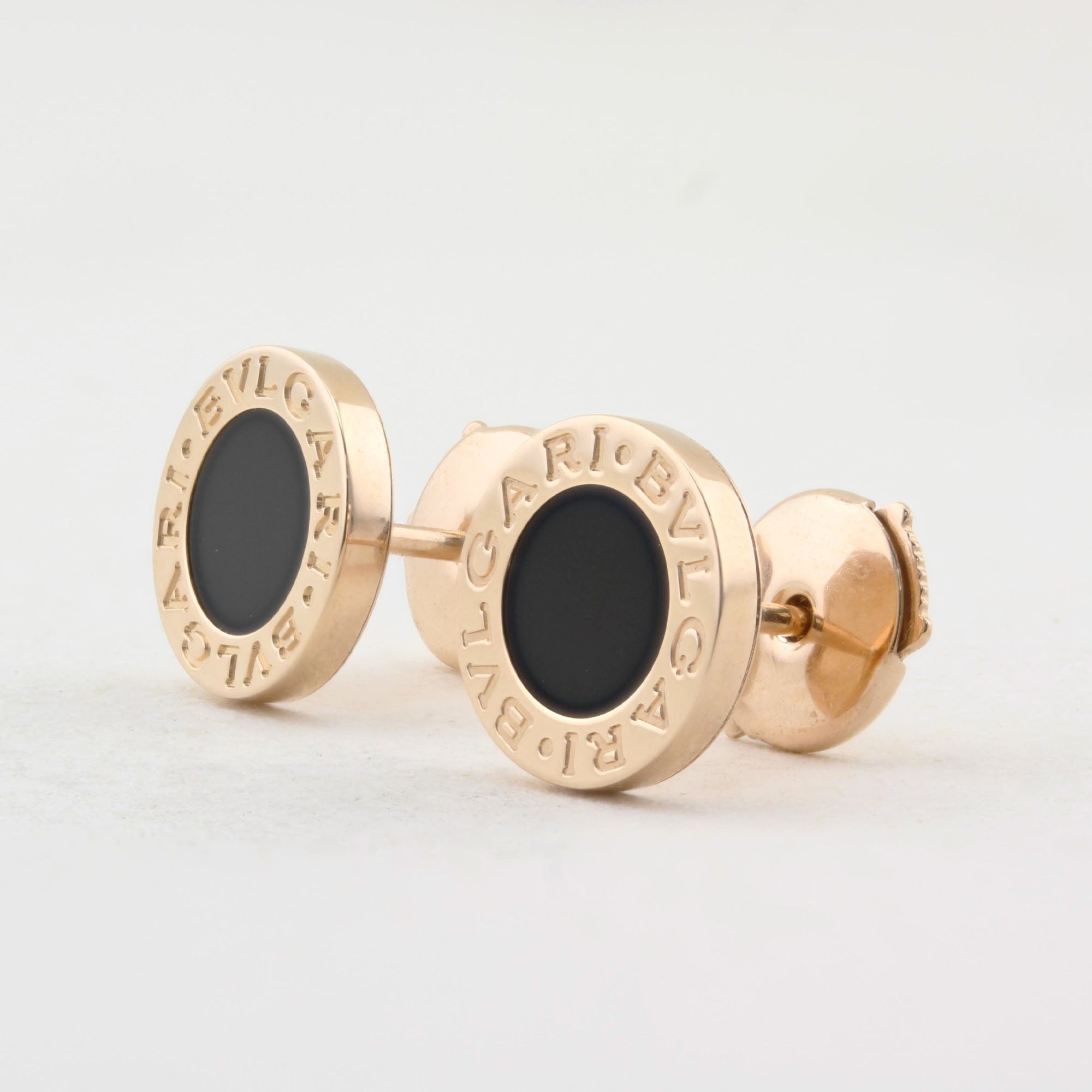 Bulgari Rose Gold and Onyx Earrings