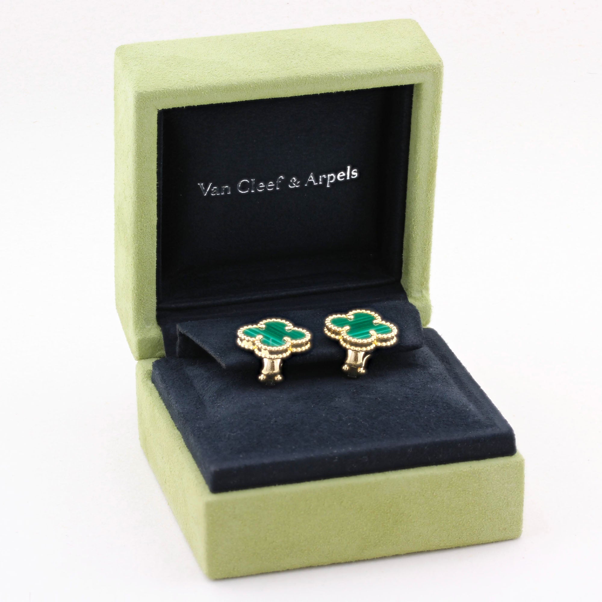 Van Cleef &amp; Arpels Malachite Alhambra Earrings