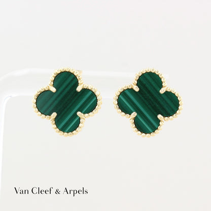 Van Cleef &amp; Arpels Malachite Alhambra Earrings