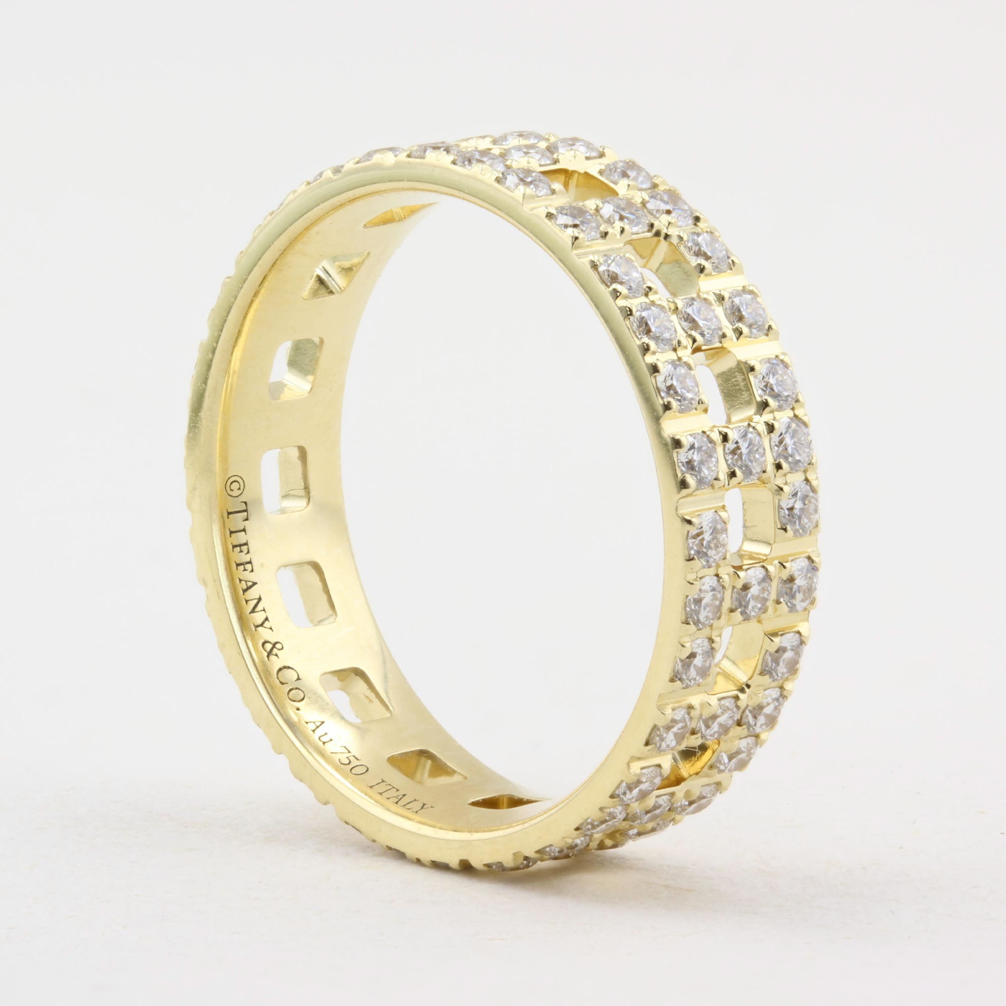 Tiffany &amp; Co. T True Wide Ring with Pave Diamonds
