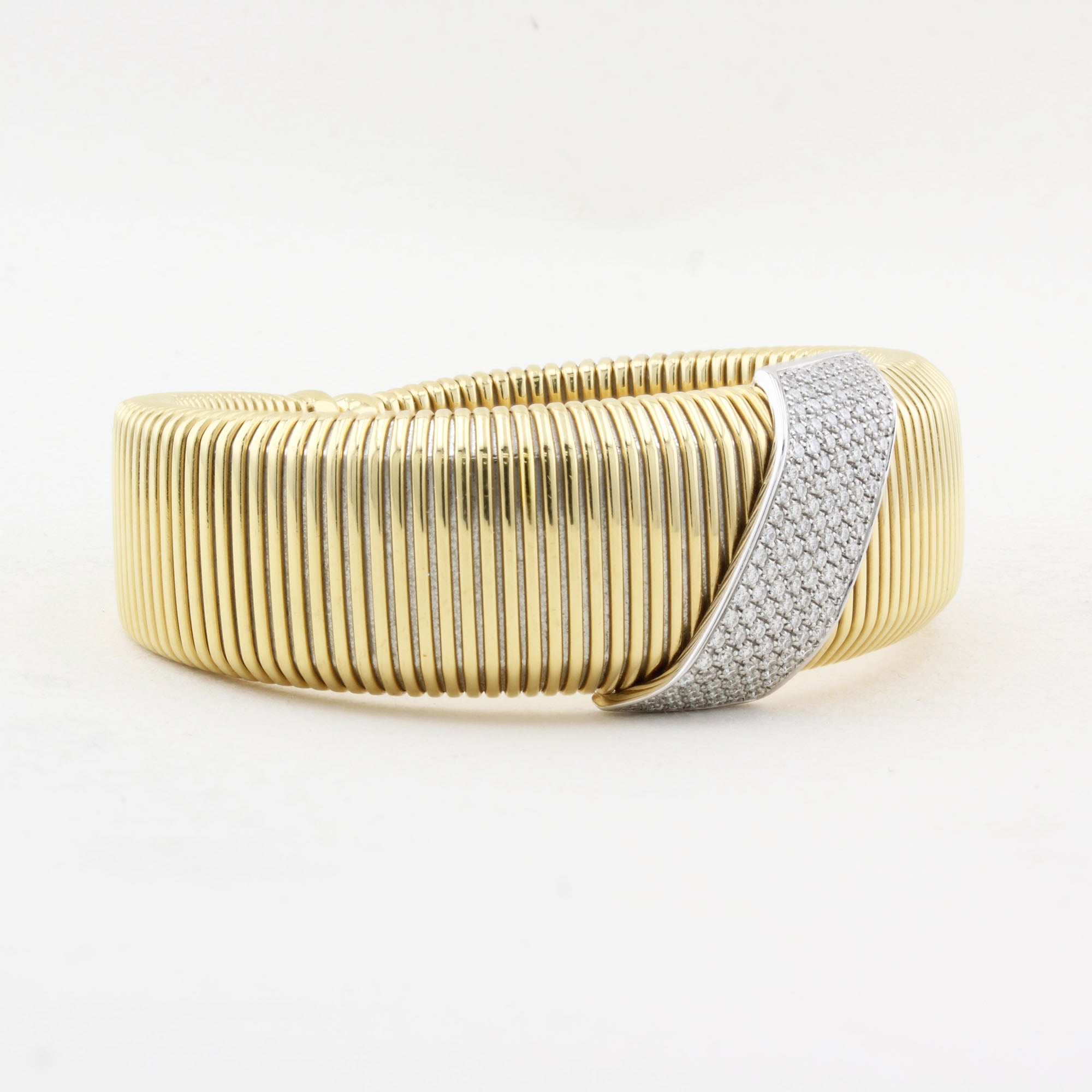 Vintage 18ct Yellow Gold &amp; Diamond Bangle