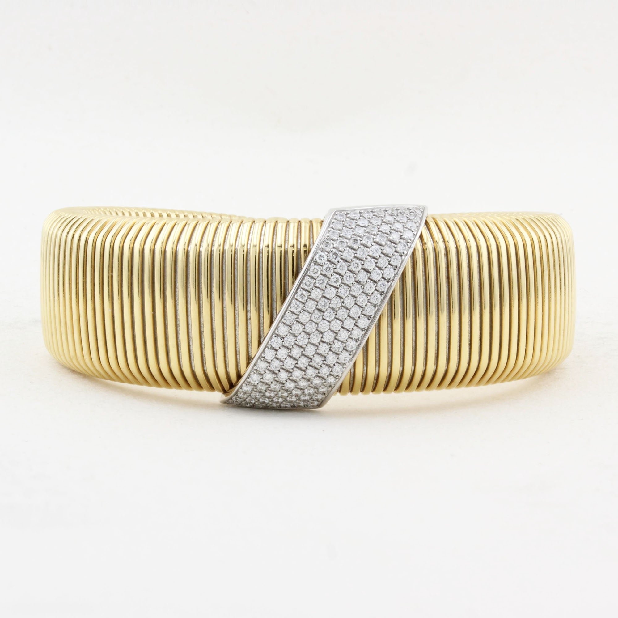 Vintage 18ct Yellow Gold &amp; Diamond Bangle