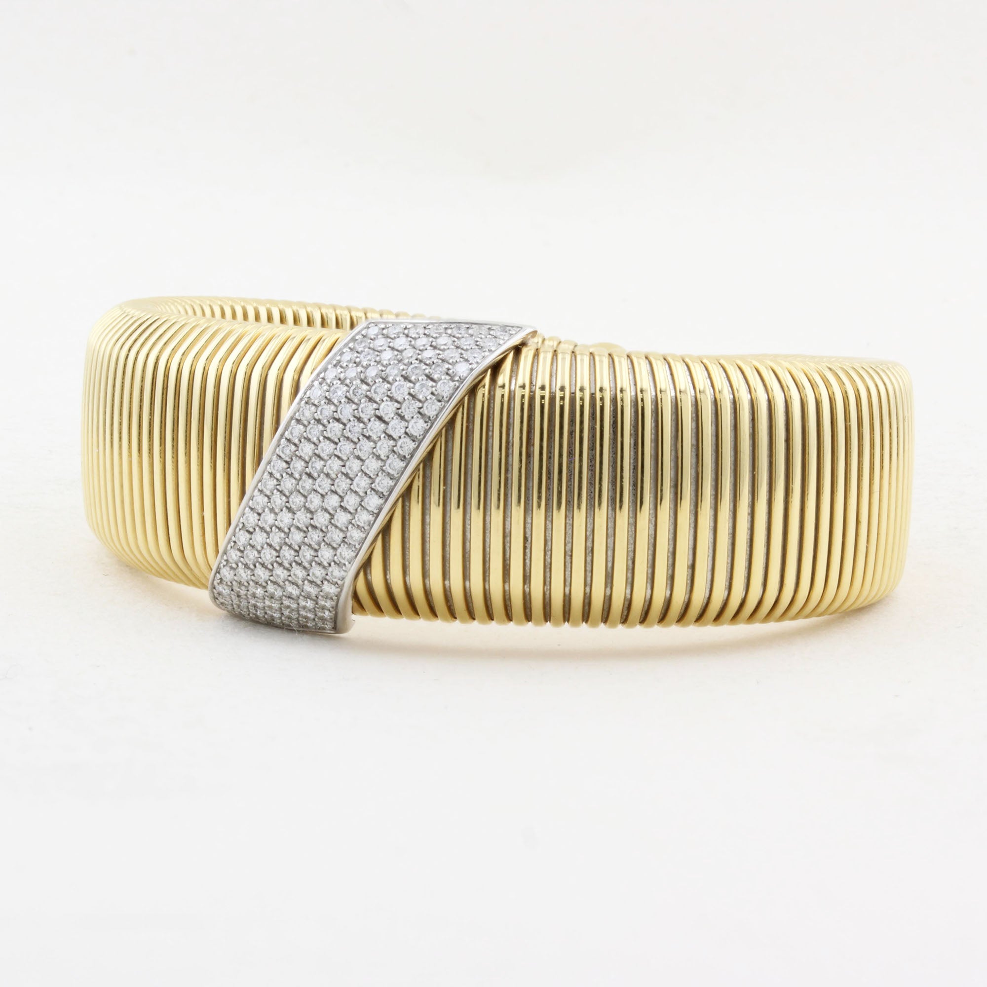 Vintage 18ct Yellow Gold &amp; Diamond Bangle