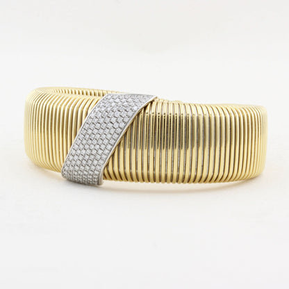 Vintage 18ct Yellow Gold &amp; Diamond Bangle