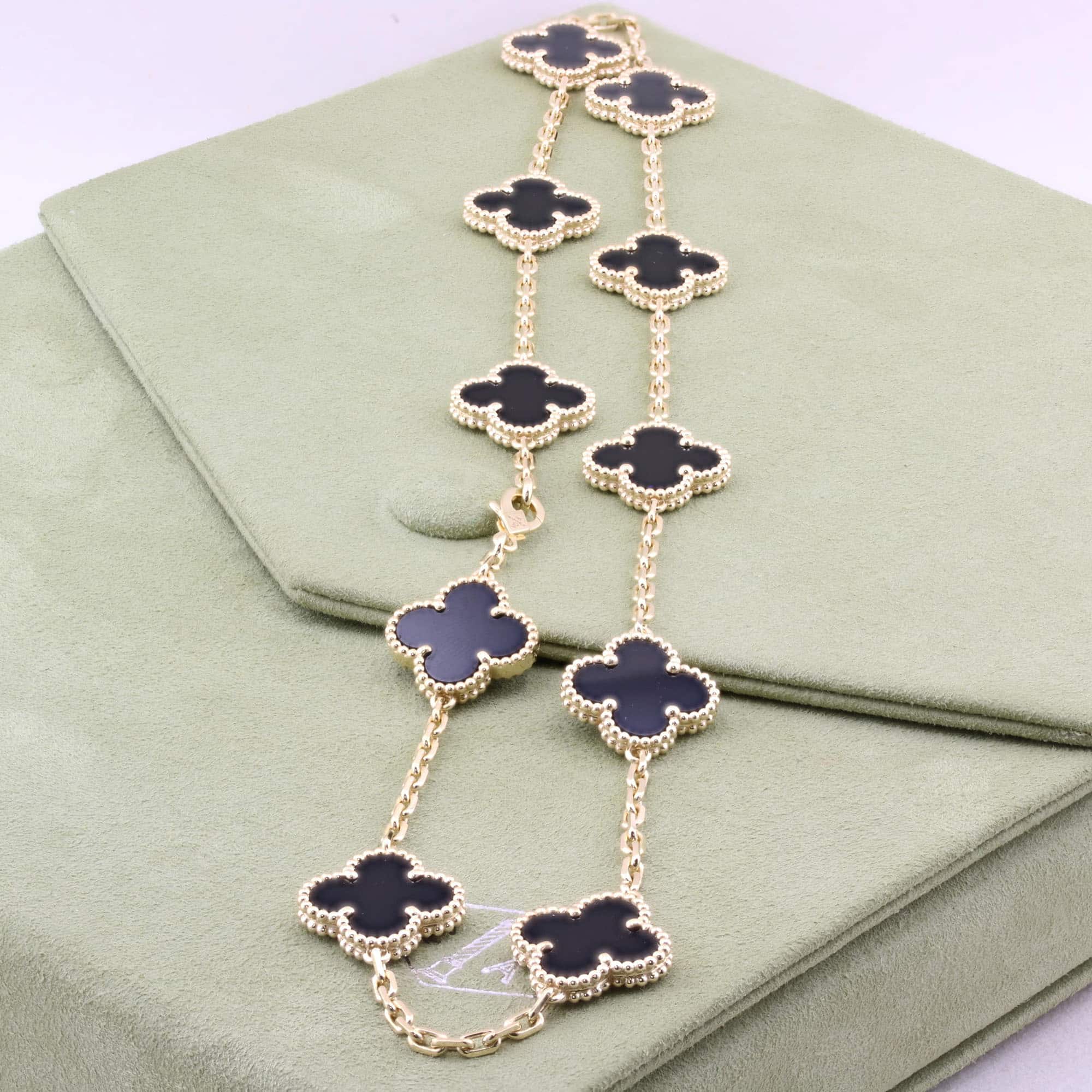 Van Cleef &amp; Arpels Onyx Alhambra Necklace