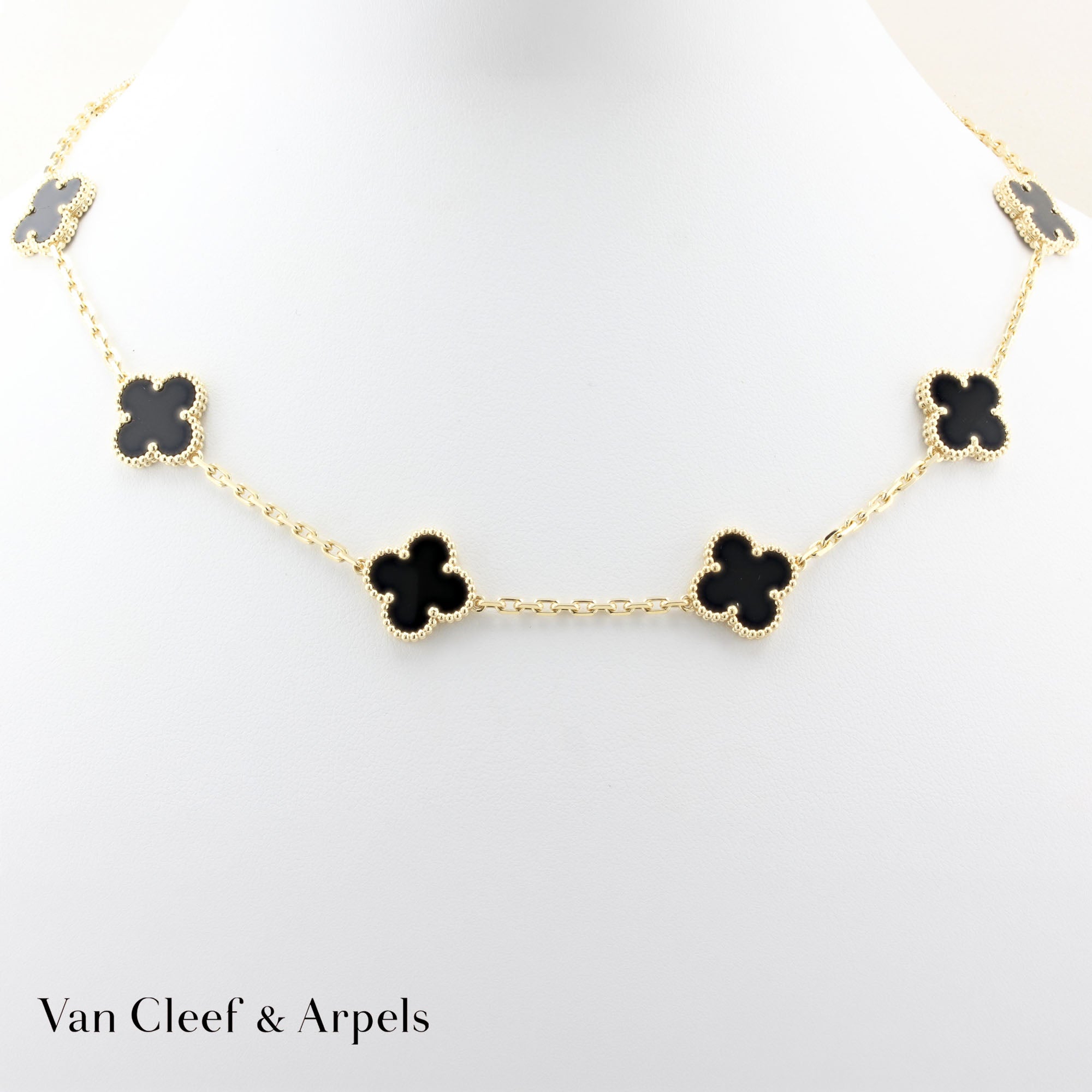 Van Cleef &amp; Arpels Onyx Alhambra Necklace