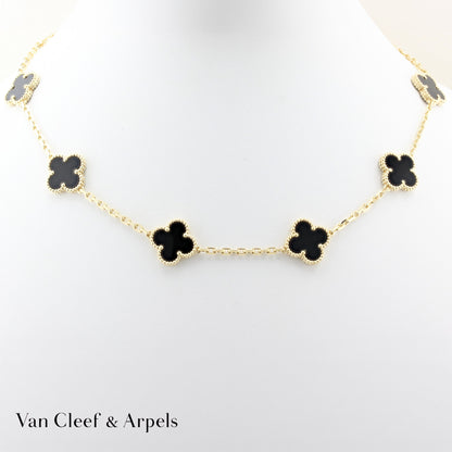 Van Cleef &amp; Arpels Onyx Alhambra Necklace