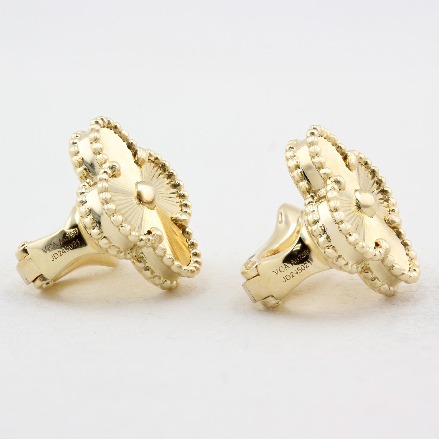 Vintage Van Cleef &amp; Arpels Yellow Gold Alhambra Earrings