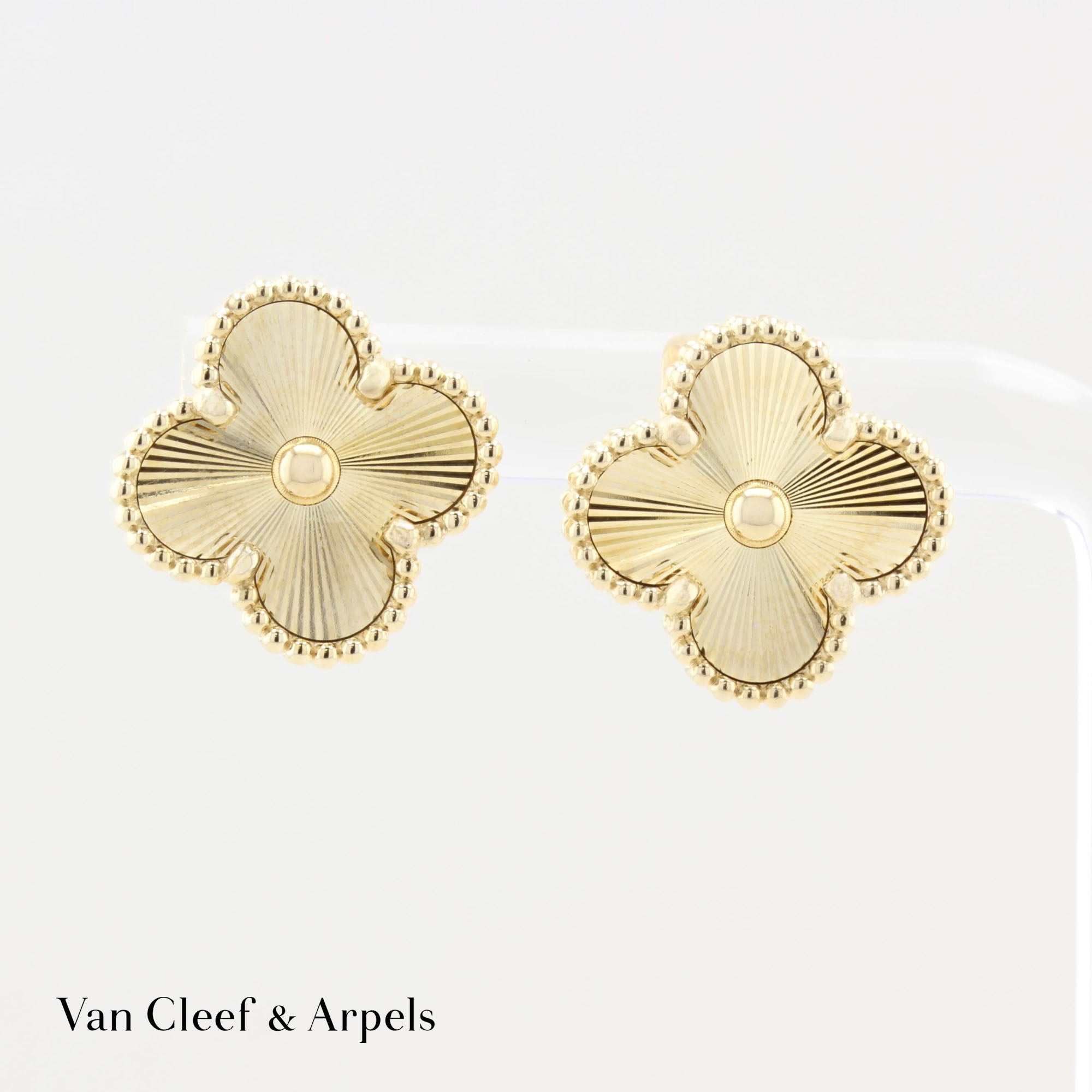 Vintage Van Cleef &amp; Arpels Yellow Gold Alhambra Earrings