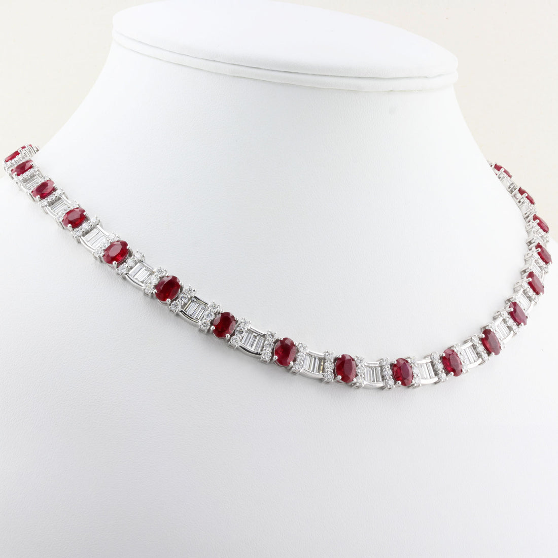 Vintage Rare Burma Ruby &amp; Diamond Collar Necklace