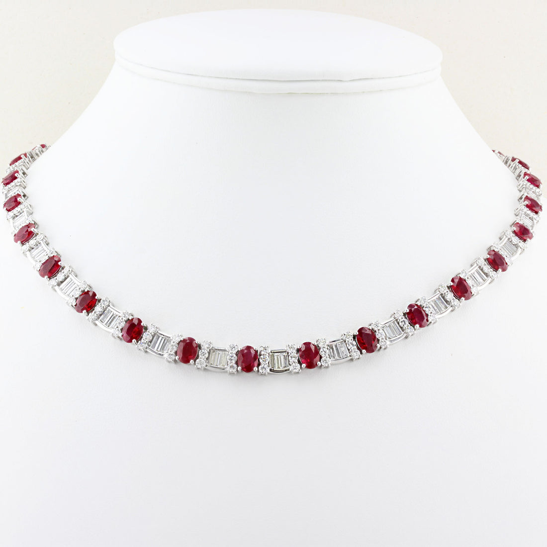 Vintage Rare Burma Ruby &amp; Diamond Collar Necklace
