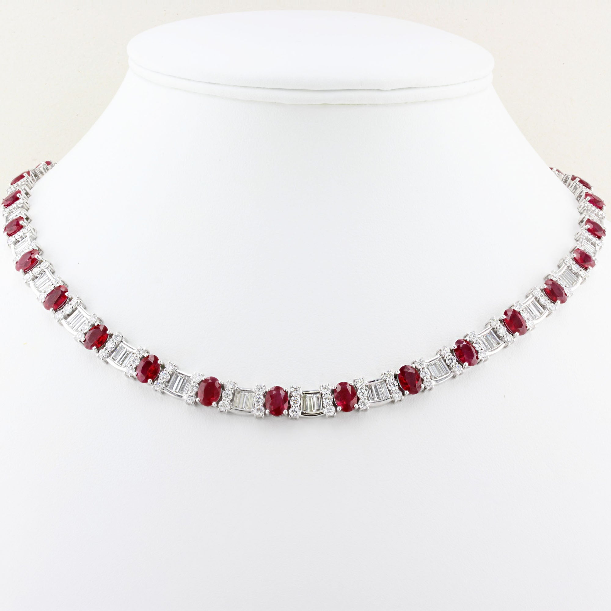 Vintage Rare Certified Burma Ruby &amp; Diamond Collar Necklace