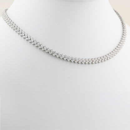 White Gold Double Row Tennis Necklace
