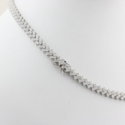 White Gold Double Row Tennis Necklace