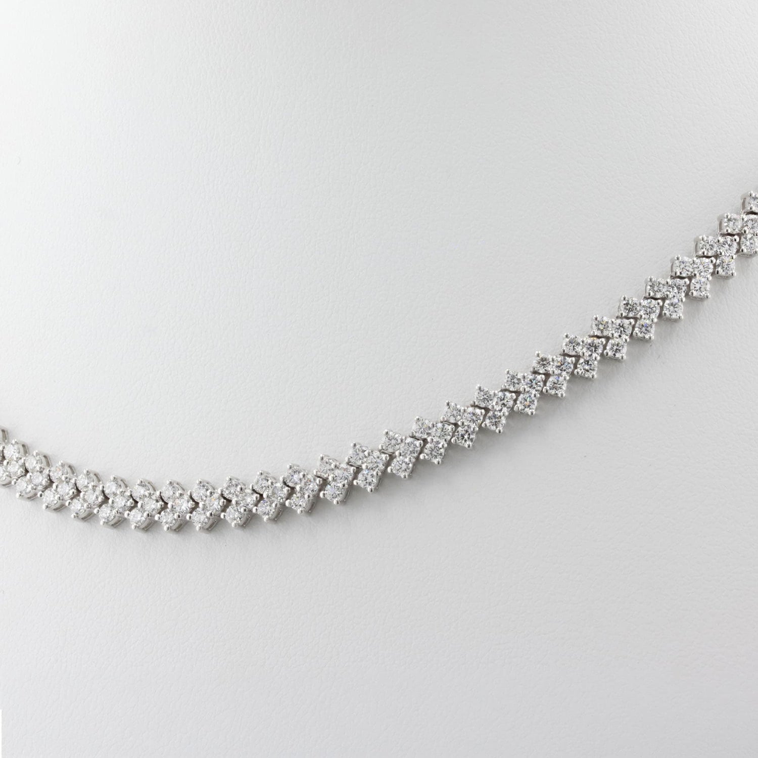 White Gold Double Row Tennis Necklace