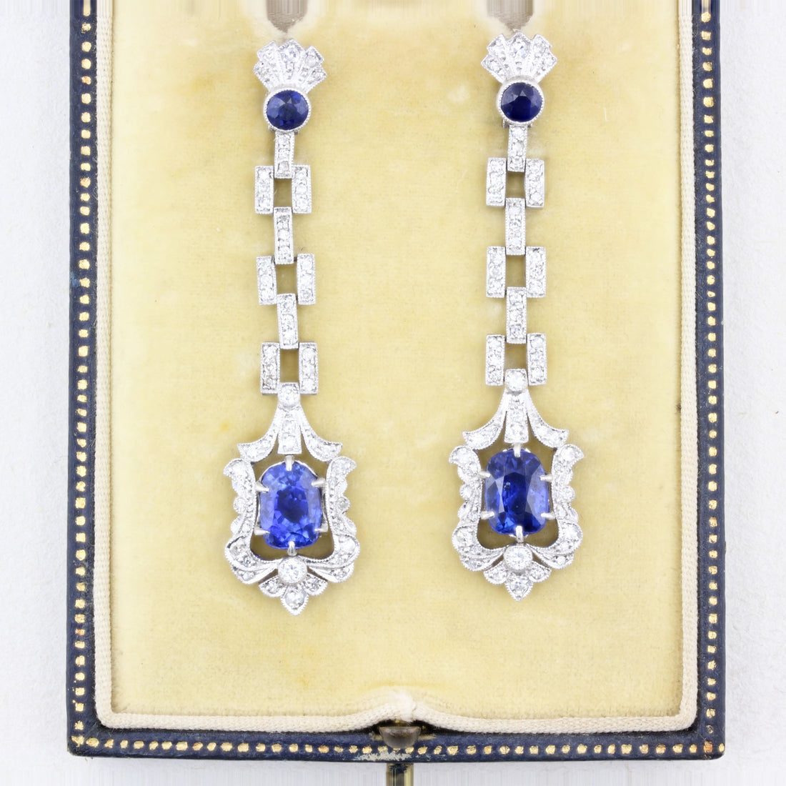 Rare Antique Natural Sapphire Drop Earrings