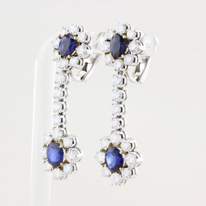 Vintage Picchiotti Natural Sapphire Diamond Drop Earrings