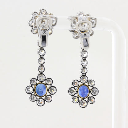 Vintage Picchiotti Natural Sapphire Diamond Drop Earrings